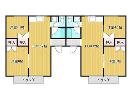 スカイハイツB棟(2LDK/2階)の間取り写真