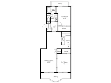 PLENDY馬橋公園通(2LDK/1階)の間取り写真
