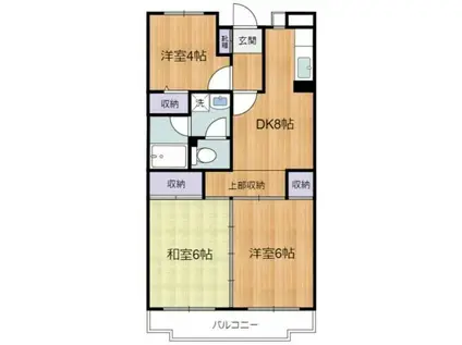 フェニックス(3DK/2階)の間取り写真