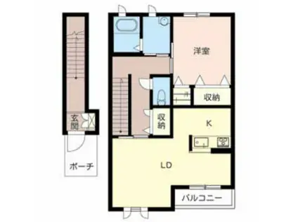 ヴィラ・ラタウィ(1LDK/2階)の間取り写真