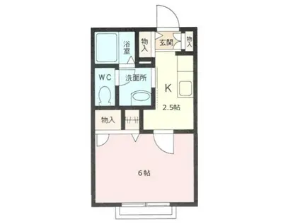 メゾン・ディアーヌ(1K/1階)の間取り写真