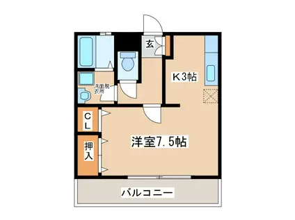 コロシアムガーデン(ワンルーム/2階)の間取り写真