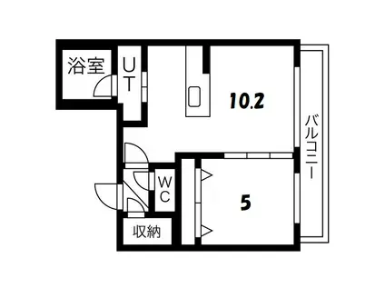 ラディア北円山(1LDK/1階)の間取り写真