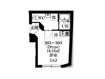 シャッツクヴェレ高円寺北(ワンルーム/3階)の間取り写真