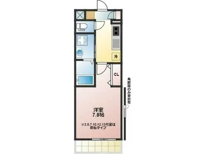 ヴァンヴェール オマージュ(1K/3階)の間取り写真