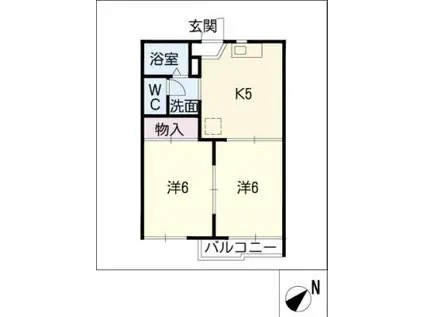 タウニーSAKA(2K/2階)の間取り写真