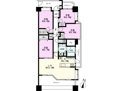 大宮シティタワー(4LDK/5階)の間取り写真