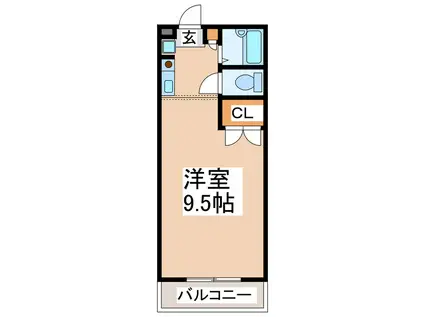 サンライズII(1K/2階)の間取り写真