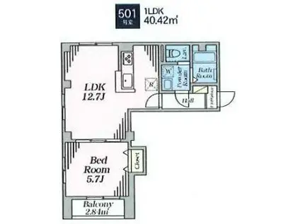 CLAVIUSZEH(1LDK/5階)の間取り写真