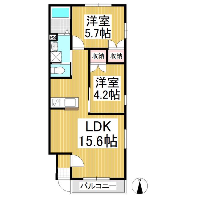 D上丸子(2LDK/1階)の間取り写真