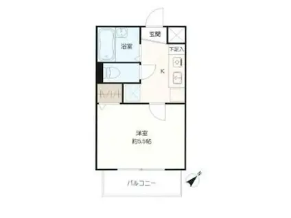 スカイコート東日本橋(1K/2階)の間取り写真