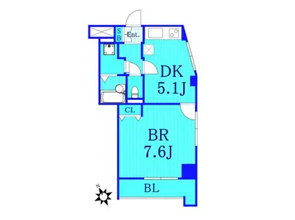 パワーハウスSI(1DK/10階)の間取り写真