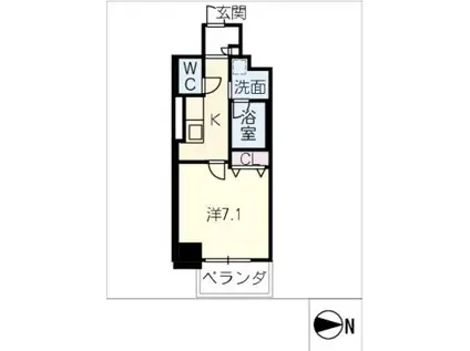 ピノ・アガタ岐阜駅前(1K/4階)の間取り写真