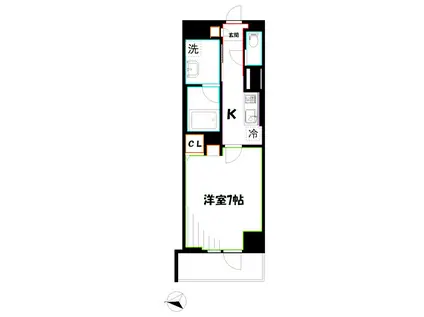 グランドレジデンス三鷹(1K/2階)の間取り写真