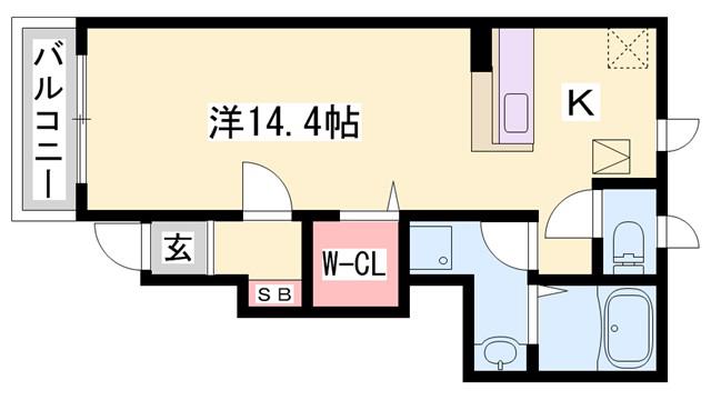 パークメゾン田寺I(1K/1階)の間取り写真
