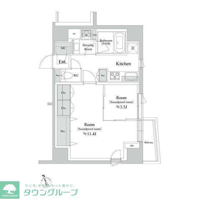 TRACK向ヶ丘遊園(1LDK/10階)の間取り写真