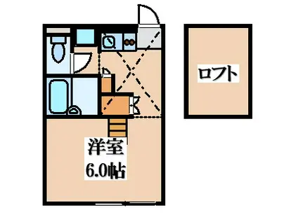 レオパレス友呂岐(1K/1階)の間取り写真