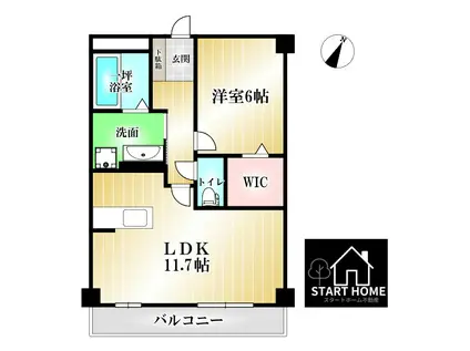 モンプリミエ ルラシオン I(1LDK/1階)の間取り写真