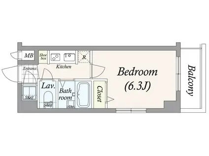 菱和パレス学芸大学駅前(1K/3階)の間取り写真