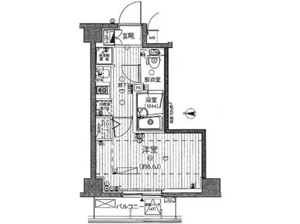 ガーラ・ステーション菊川(1K/4階)の間取り写真