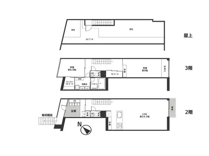 コートデコ洗足レイクサイド(2LDK/2階)の間取り写真