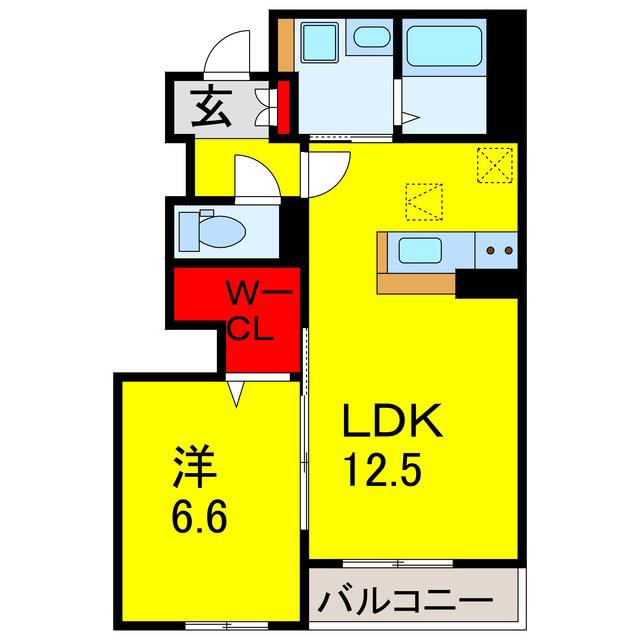 コスモス(1LDK/1階)の間取り写真