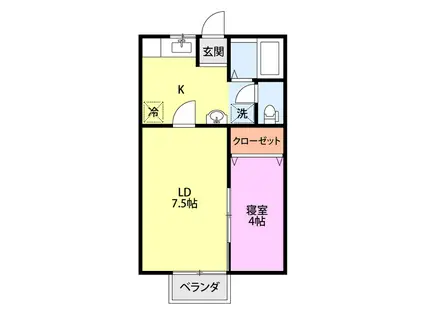 ヴェールヴァナ(2K/2階)の間取り写真