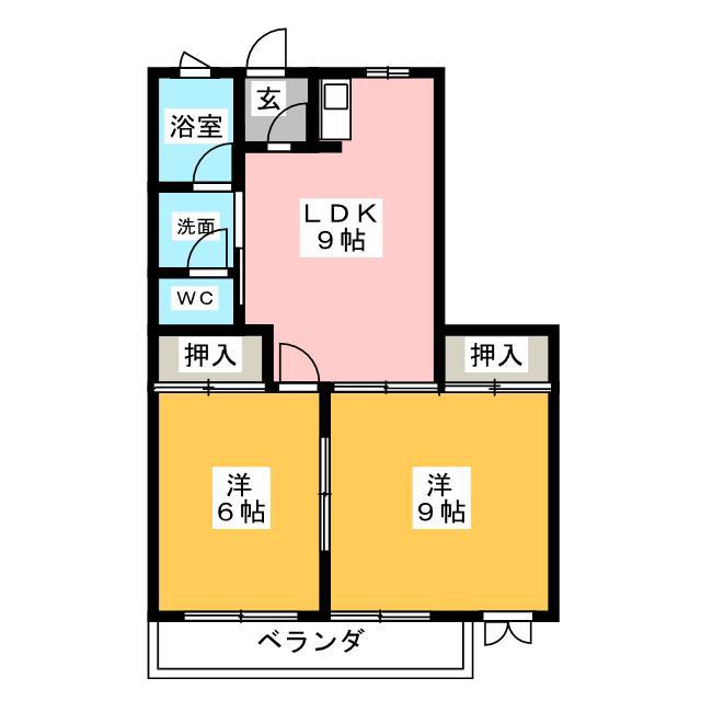 セピアガーデンII(2LDK/2階)の間取り写真