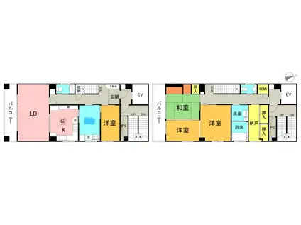 最上ビル(4LDK/4階)の間取り写真