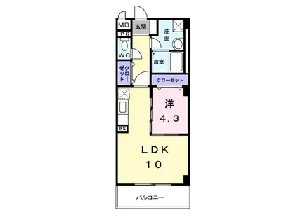 グランソレイユ(1LDK/3階)の間取り写真
