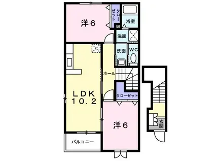 ステラ館(2LDK/2階)の間取り写真