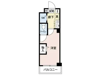 キャッスルマンション鶴間(1K/4階)の間取り写真