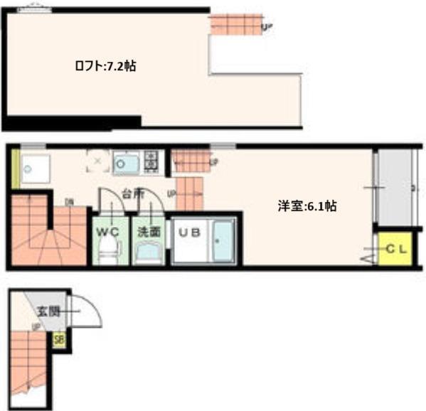 JR仙石線 小鶴新田駅 徒歩10分 2階建 築12年(1K/2階)の間取り写真