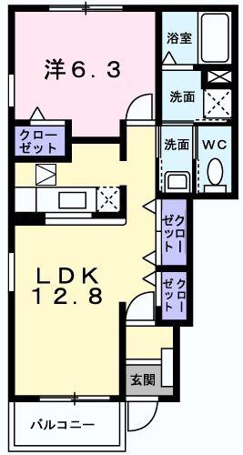 サニーヒル II(1LDK/1階)の間取り写真