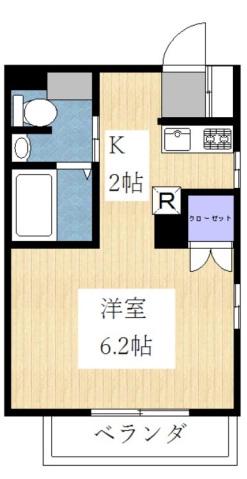 メルキュール(ワンルーム/4階)の間取り写真