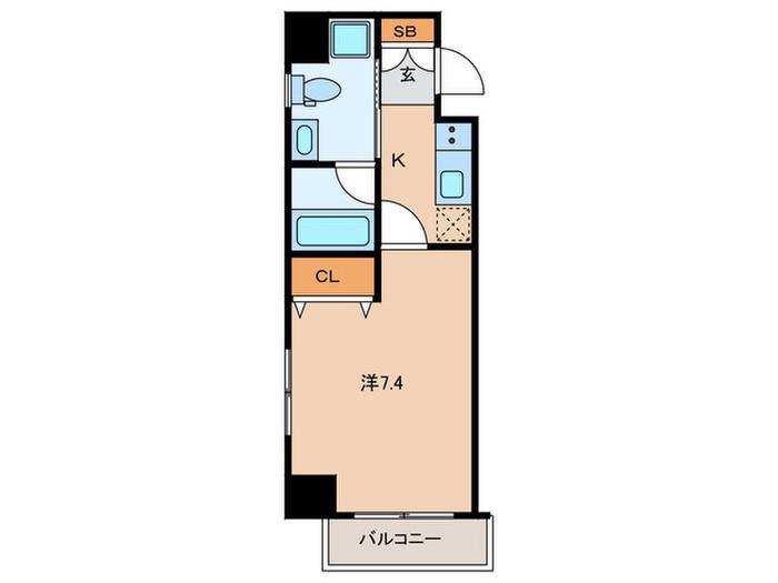 MYRIA RESIDENCE NAGAHARA(1K/5階)の間取り写真