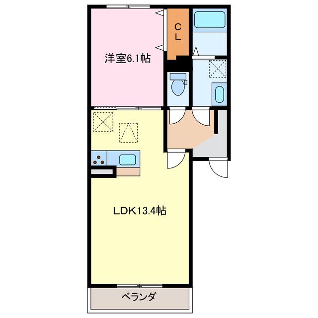 タートルエイト(1LDK/3階)の間取り写真