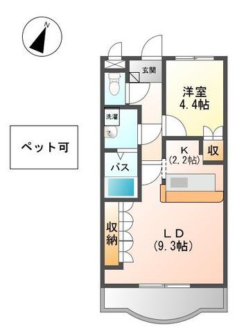 ベル・クオレ(1LDK/2階)の間取り写真
