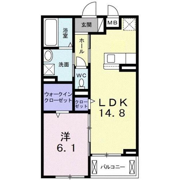 ラフレーズ ミニョン(1LDK/2階)の間取り写真