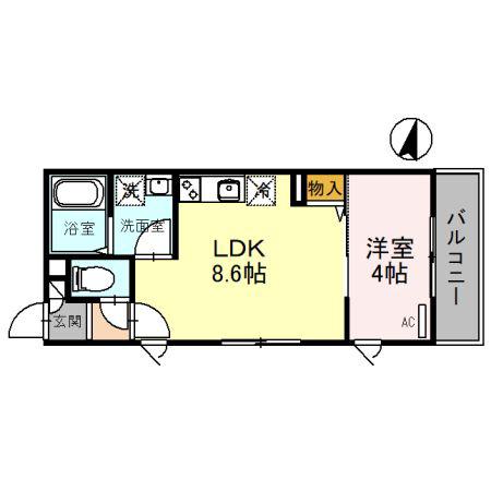 ゼフィルス(1LDK/3階)の間取り写真