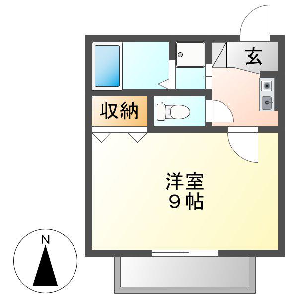 レジデンスKY(1K/1階)の間取り写真
