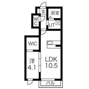 ボアソルチ(1LDK/1階)の間取り写真