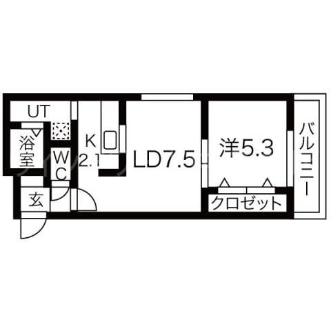タカライーストプレイス(1LDK/3階)の間取り写真