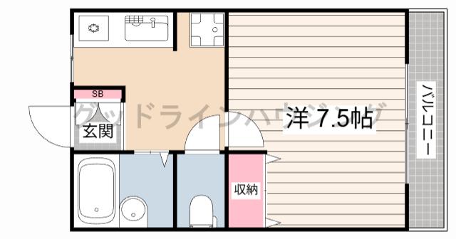 大久保ハイム(1K/1階)の間取り写真