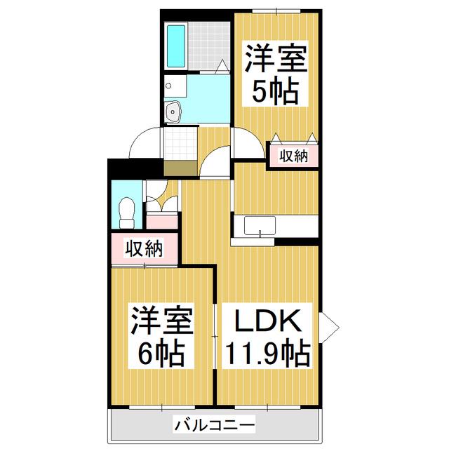 WINDY PLACE(2LDK/2階)の間取り写真