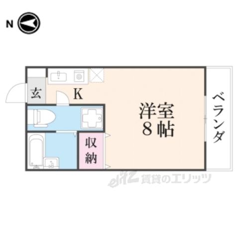 ヴェール岡崎Ⅲ(1K/2階)の間取り写真