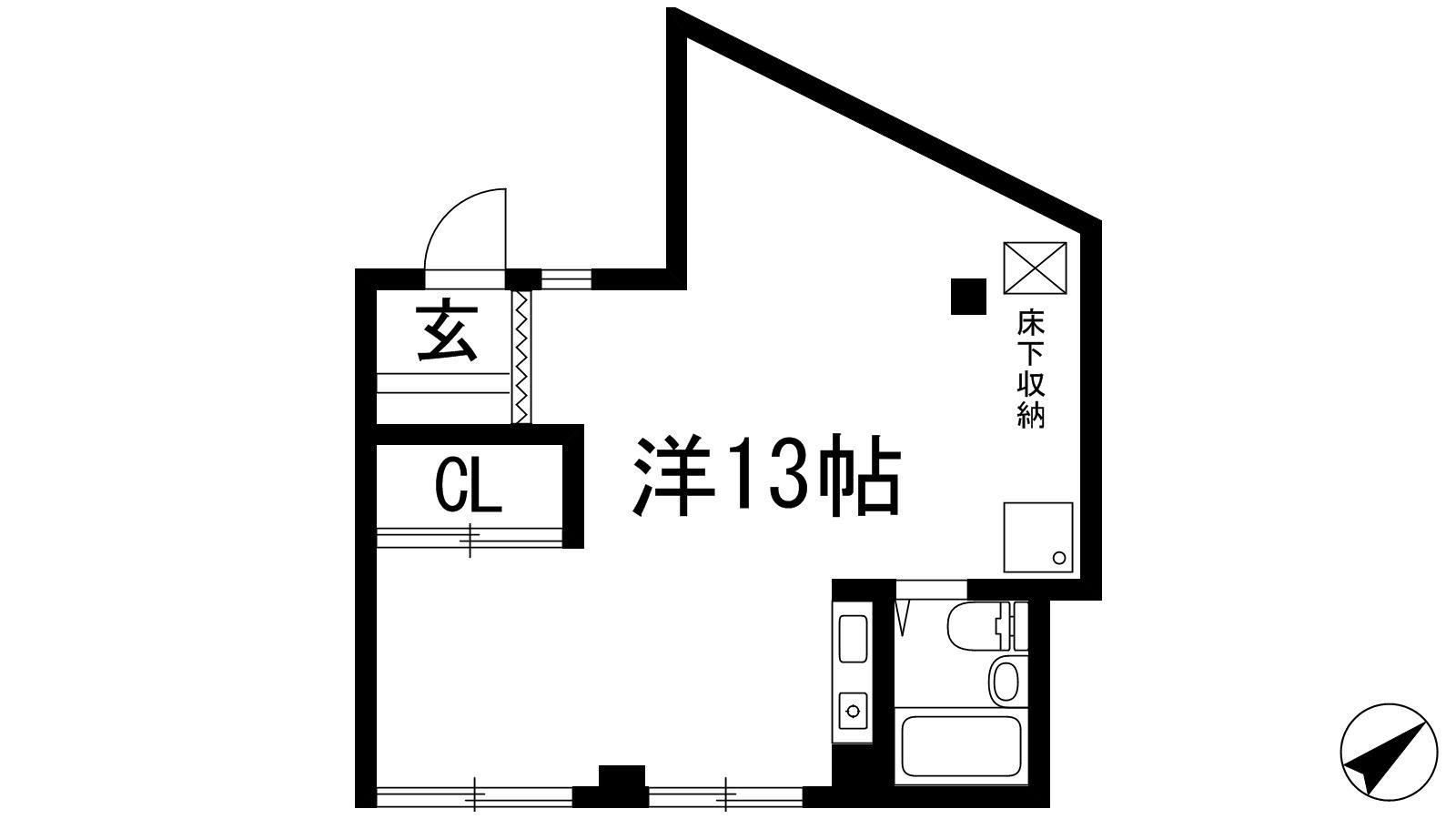 久代ハイツ(ワンルーム/1階)の間取り写真