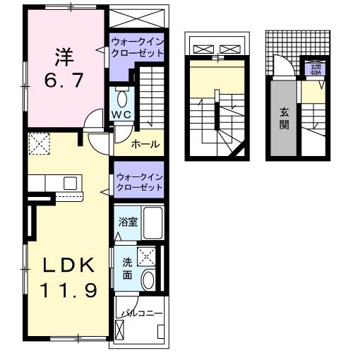 サン フラッツ(1LDK/3階)の間取り写真