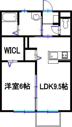 シャトレーI(1LDK/1階)の間取り写真