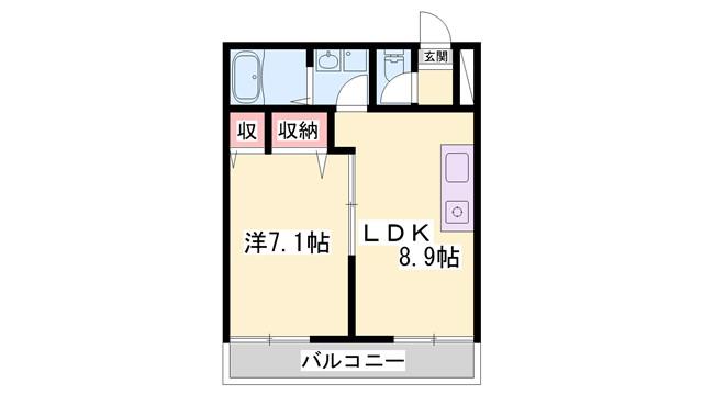 LUSTRE稲見(ワンルーム/2階)の間取り写真